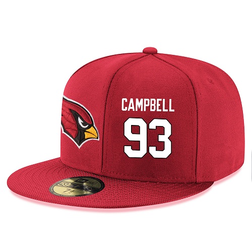 NFL Arizona Cardinals #93 Calais Campbell Stitched Snapback Adjustable Player Hat - Red/White